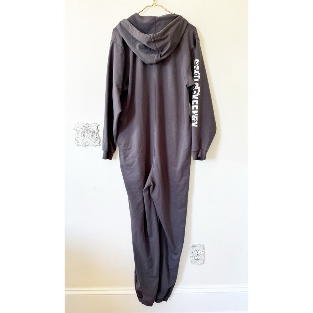 Savage X Fenty Gray Forever Showgirl Hooded One piece Jumpsuit Lounge Pajamas L - Picture 6 of 13
